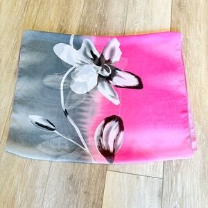 Beautiful Floral Pink and Gray Scarf